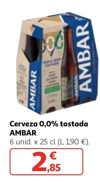 Alcampo Cerveza 0,0% tostada AMBAR oferta