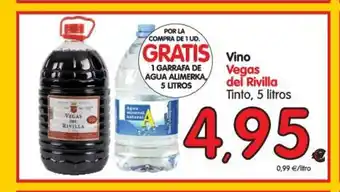 Alimerka Vino Vegas del Rivilla Tinto, 5 litros oferta