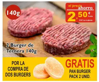 Cash Ecofamilia 2 Burger de Ternera 140g oferta