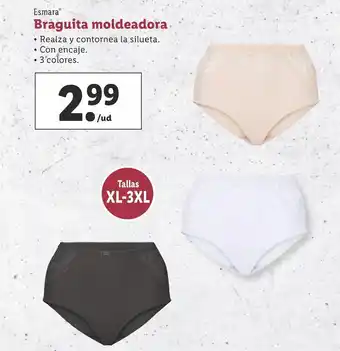 Lidl Esmara Braguita moldeadora 3 colores oferta