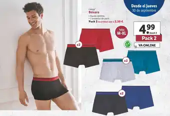 Lidl Livergy Bóxers Tallas M-XL Pack 2 oferta