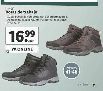 Lidl Livergy Botas de trabajo Números 41-46 oferta