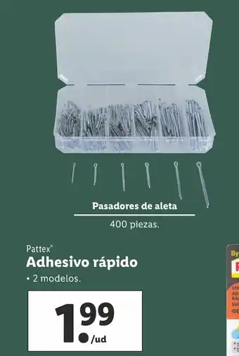 Lidl Pattex Adhesivo rápido Pasadores de aleta 400 piezas oferta