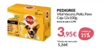 PrimaPrix Pedigree Vital Vacuno Pollo,Pavo Caja 12x100g oferta