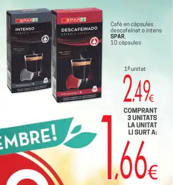 SPAR Spar Café en cápsulas descafeinat o intens oferta
