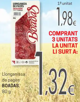 SPAR Boadas Llonganissa de pagés 80g oferta