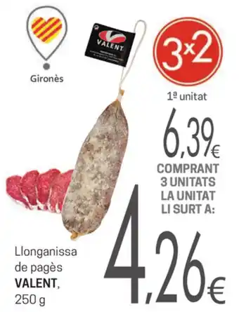 SPAR Valent Llonganissa de pagés 250g oferta