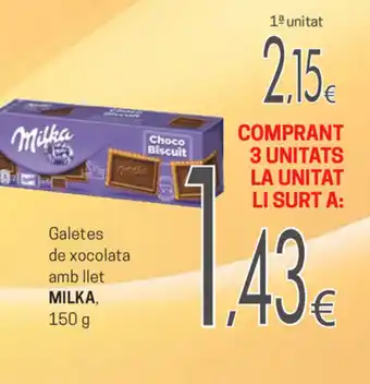 SPAR Milka Galetes de xocolata amb llet 150g oferta