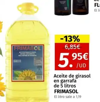 Maskom Supermercados Aceite de girasol en garrafa de 5 litros FRIMASOL oferta
