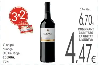 SPAR Ederra Vi negre crianca D.O Ca. rioja 75cl oferta