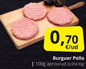 Supermercados MAS Burguer Pollo oferta