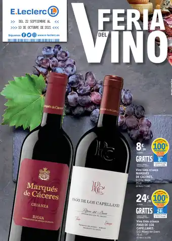 E.Leclerc Vino tinto crianza Pago De Los Capellanes D.O Ribera del Duero 75cl oferta