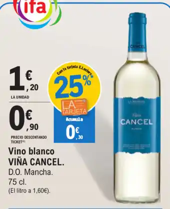 E.Leclerc Viña Cancel Vino blanco 75cl oferta