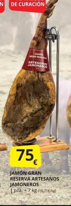 Supermercados MAS JAMÓN GRAN RESERVA ARTESANOS JAMONEROS oferta