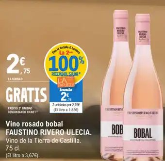 E.Leclerc Faustino Rivero Ulecia Vino rosado bobal 75cl oferta