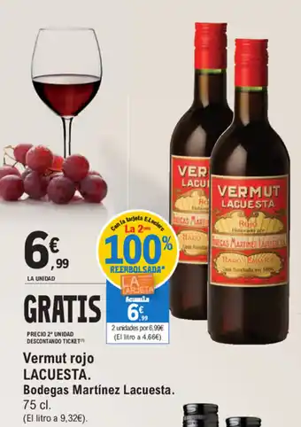 E.Leclerc Lacuesta Vermut rojo Bodega Martinez lacuesta 75cl oferta