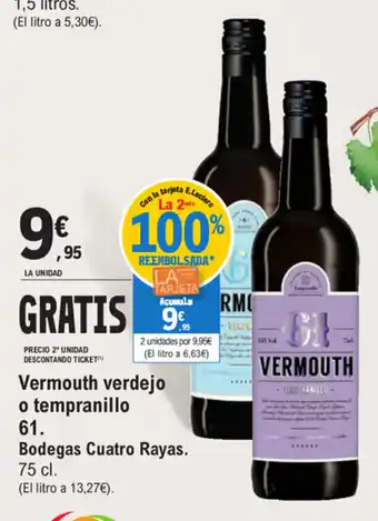E.Leclerc Vermouth verdejo o tempranillo 61 oferta