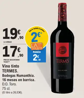 E.Leclerc Termes Vino tinto Bodega Numanthia 75cl oferta