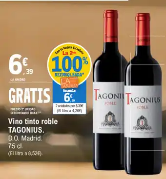 E.Leclerc Tagonius Vino tinto roble 75cl oferta