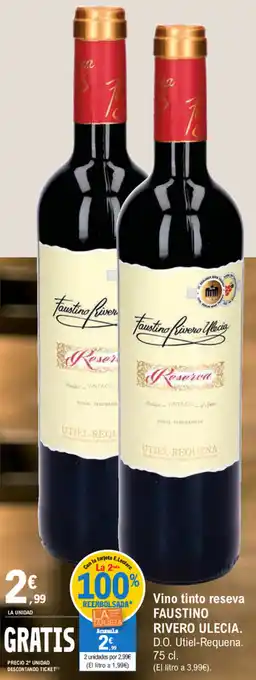 E.Leclerc Faustino revero Ulecia Vino Tinto reserva oferta