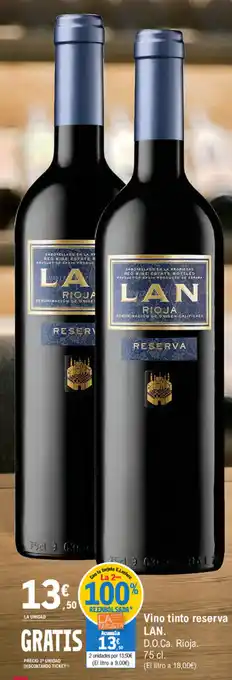 E.Leclerc Vino tinto reserva 75cl oferta