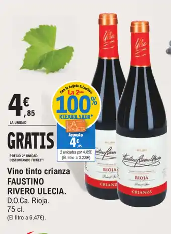 E.Leclerc Faustino Rivero Ulecia vino tinto crianza 75cl oferta