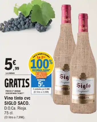 E.Leclerc Siglo Saco Vino tinto cvc 75cl oferta