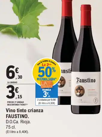 E.Leclerc Faustino Vino tinto crianza 75cl oferta