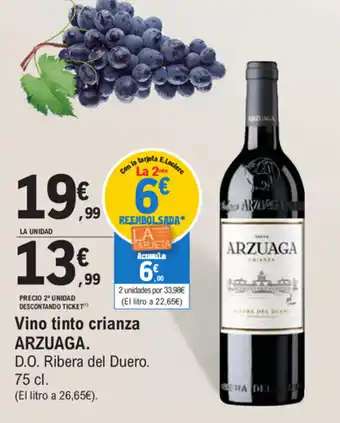E.Leclerc Arzuaga Vino tinto crianza 75cl oferta