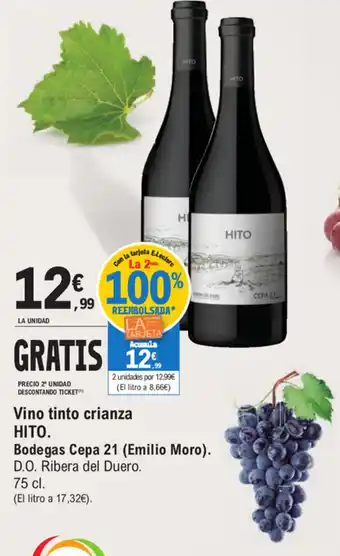 E.Leclerc Hito Vino tinto crianza Bodegas Cepa 21 oferta