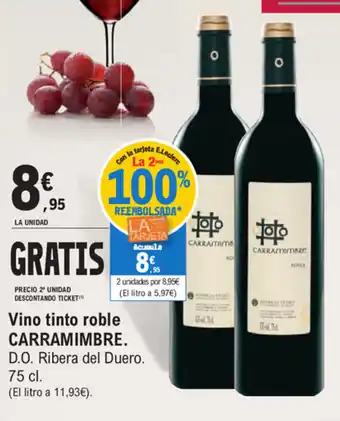 E.Leclerc Carramimbre Vino tinto roble 75cl oferta