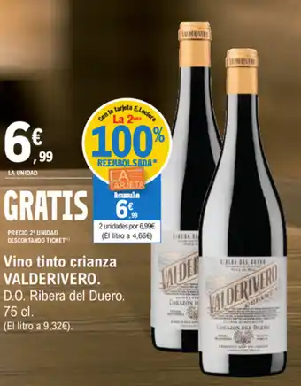 E.Leclerc Valderivero Vino tinto crianza 75cl oferta