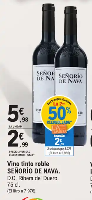 E.Leclerc Señorio De Nava Vino tinto roble 75cl oferta