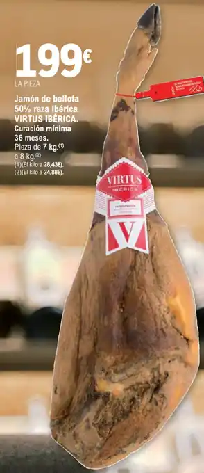 E.Leclerc Virtus Ibérica Jamón de bellota 50% raza ibérica 7kg oferta