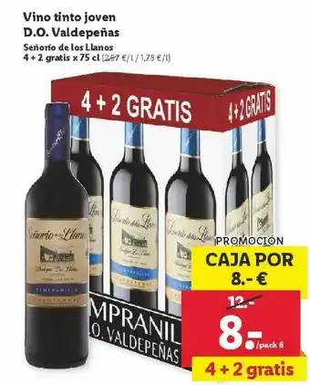 Lidl Vino tinto señorío de los llanos oferta