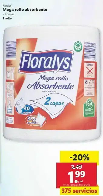 Lidl Papel multiusos floralys oferta