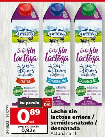 Maxi Dia Leche sin lactosa central lechera asturiana oferta