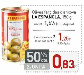 Condis Aceitunas rellenas de anchoa la española oferta