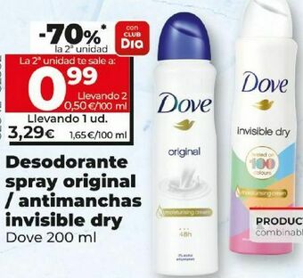 Dia Desodorante roll on dove oferta