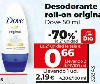 Dia Desodorante roll on dove oferta