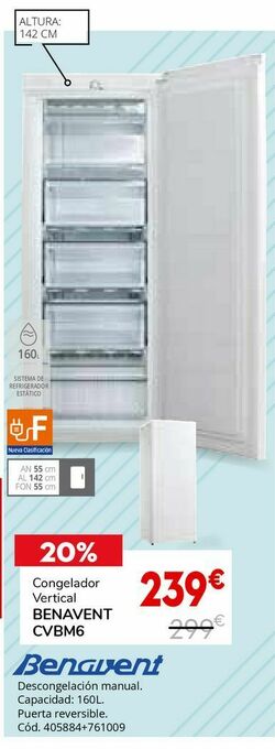 Conforama Congelador vertical benavent oferta
