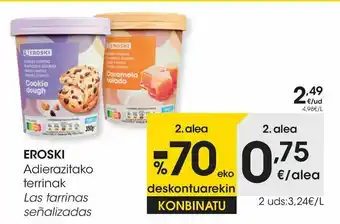 Eroski Eroski las tarrinas señalizadas oferta