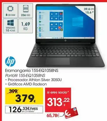 Eroski Hp portátil15s-eq1058ns oferta
