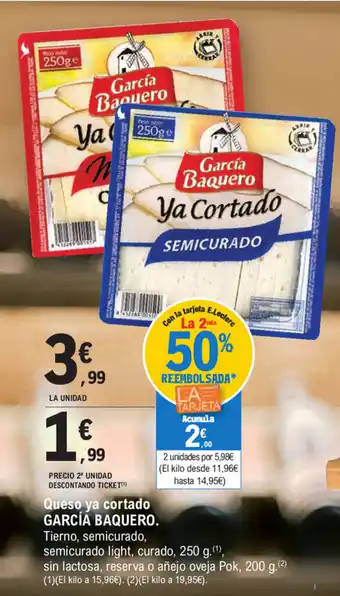 E.Leclerc Queso ya cortado Garcia Baquero 250g oferta
