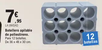 E.Leclerc Botellero apilable de poliestireno Para 12 botellas De 36 x 48 x 30 cm. oferta