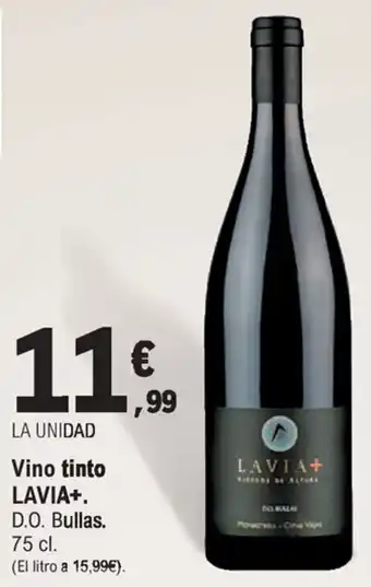 E.Leclerc Lavia + Vino tinto D.O. Bullas 75 cl. oferta