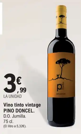 E.Leclerc Pino Doncel Vino tinto vintage D.O. Jumilla 75 cl oferta