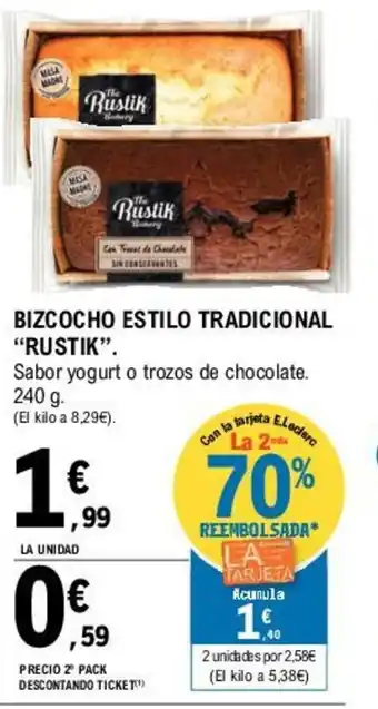E.Leclerc "Rustik" Bizcocho Estilo Tradicional oferta