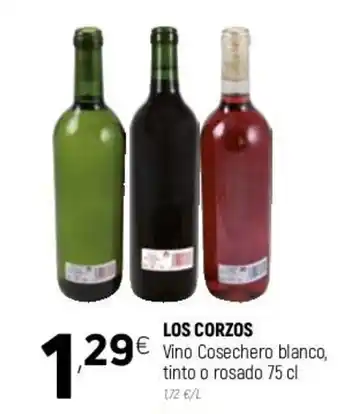 Coviran Los Corzos Vino Cosechero blanco, tinto o rosado 75cl oferta