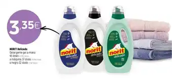 Coviran Norit Delicado Detergente gel a mano 45 dosis a máquina 37 dosis o negro 32 dosis oferta